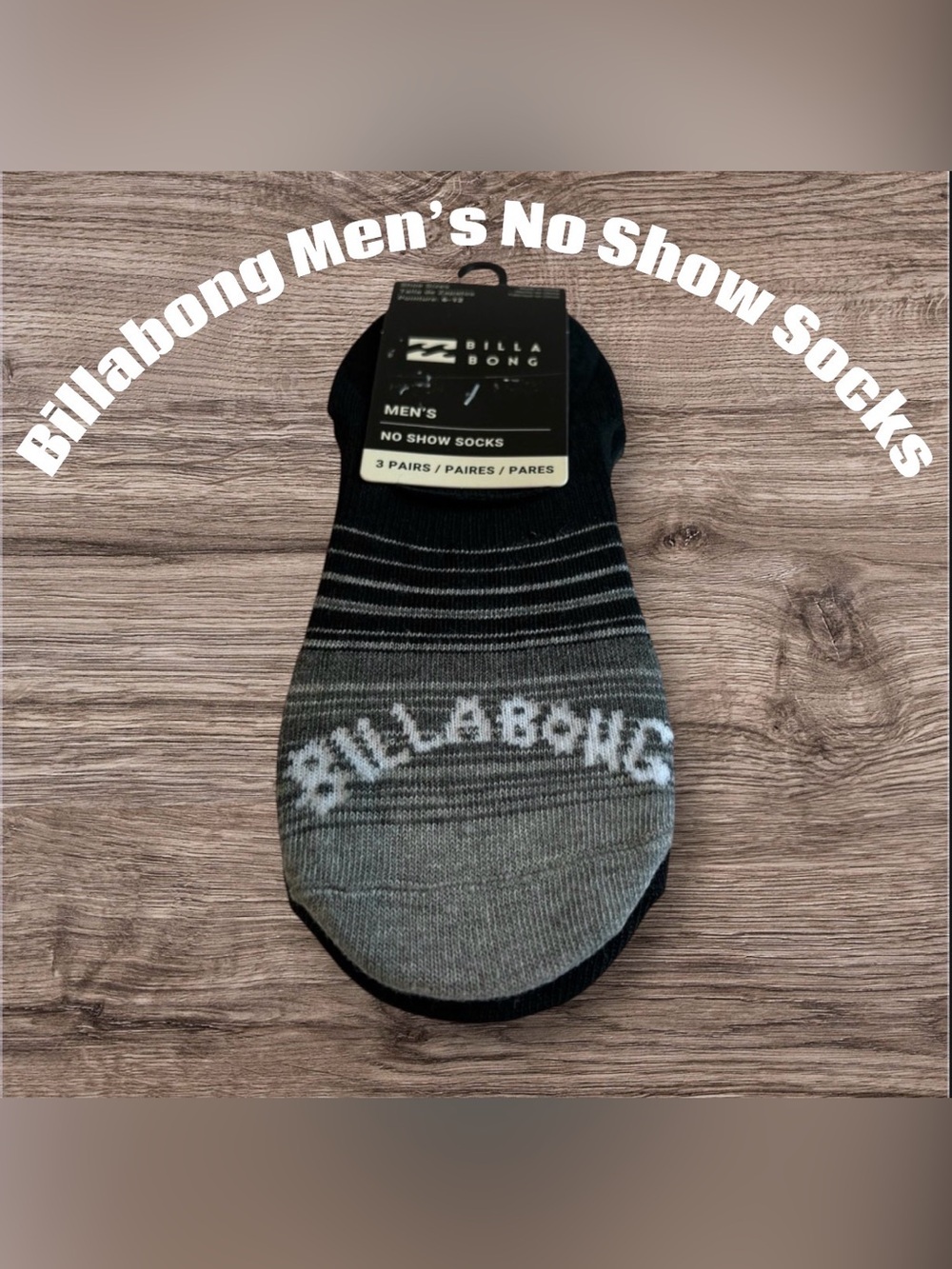 Billabong 3 Pack Men’s No Show Socks 🧦 NWT